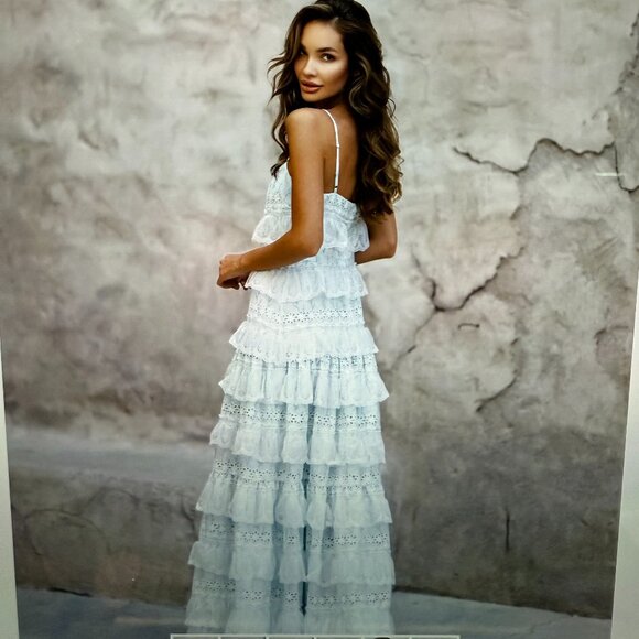 Blue Lovette Maxi Lace Dress - Picture 3 of 5